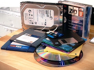 Stack of old computer disks